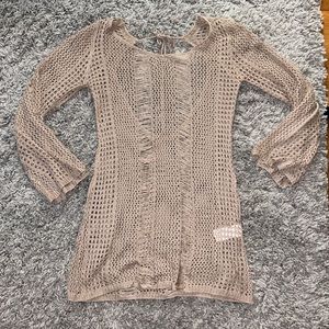 SHEIN Tan Bikini Crochet Coverup Size Small